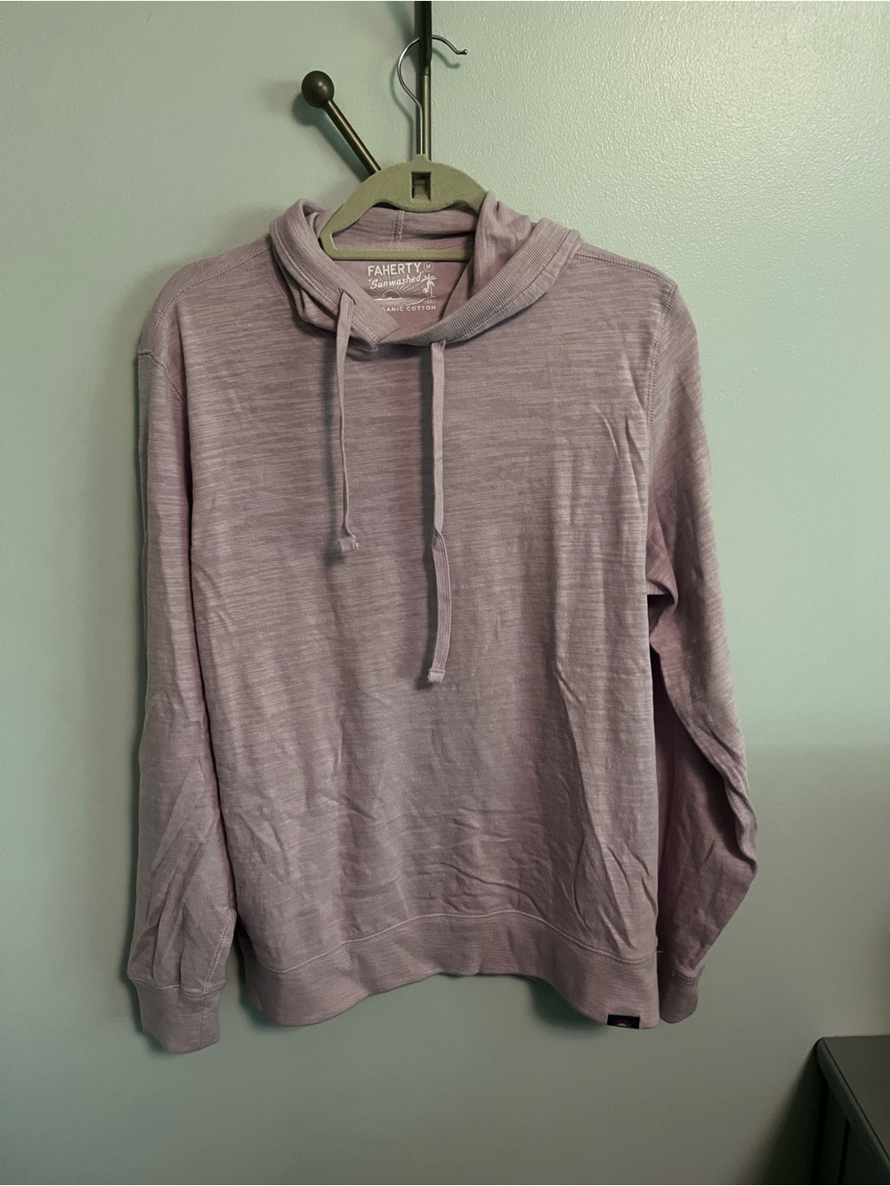 Faherty Men's Lavender Crewneck Pullover with Drawstring